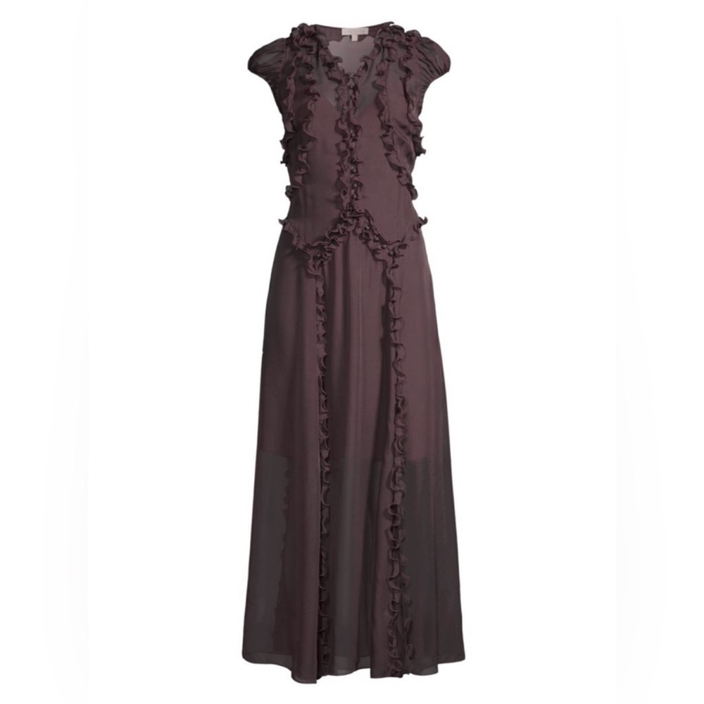 Rebecca Taylor Brown Silk Maxi Dress